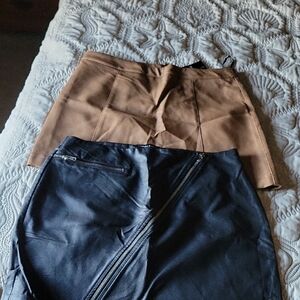 Kendall & Kylie Black and Brown Mini Skirt Set